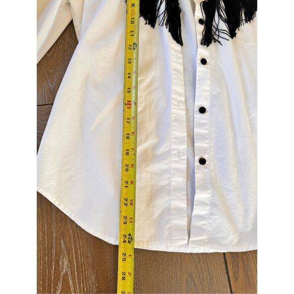 Norma Kamali Fringe Button Down Blouse - Timeless Style Is Everything But Fashio - Picture 13 of 13